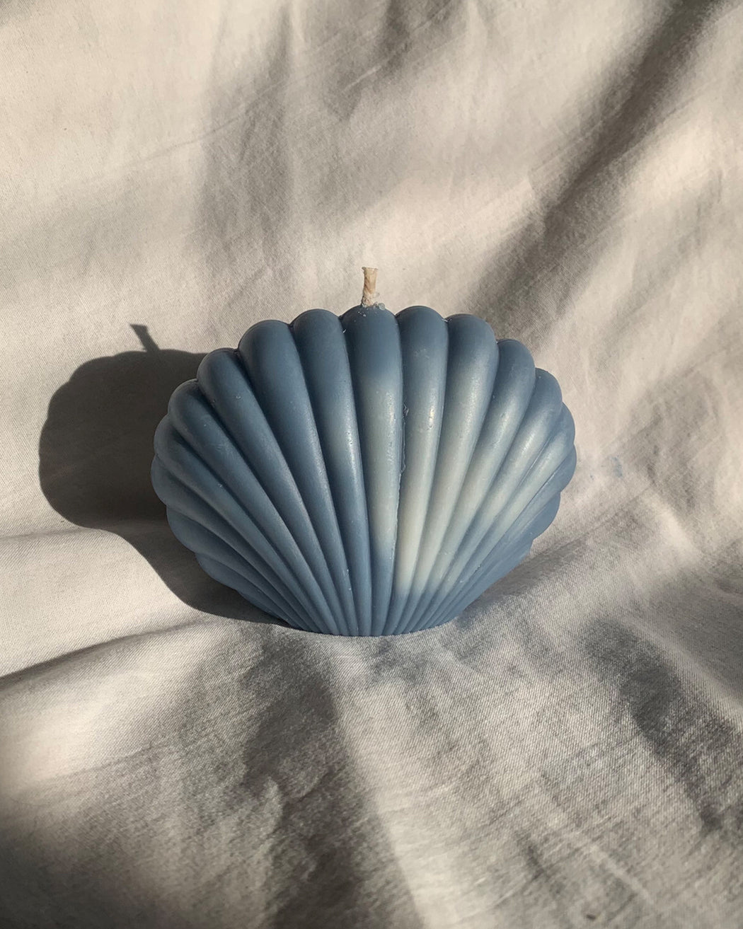 Shell Soy Pillar Candle – Cloudy