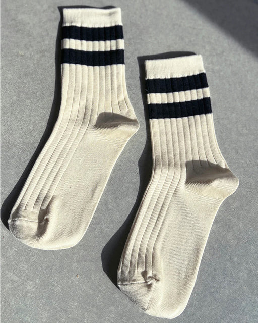 Her Socks – Varsity Cream Black