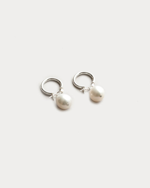 Wolf Circus:Small Pearl Hoops – Sterling Silver,ANOMIE