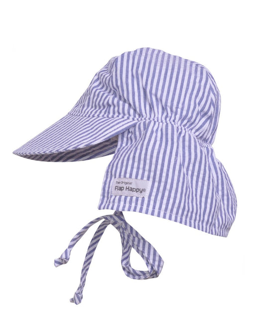 UPF 50+ Original Flap Hat with Ties – Chambray Seersucker