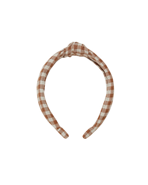 Knotted Headband – Camel Gingham
