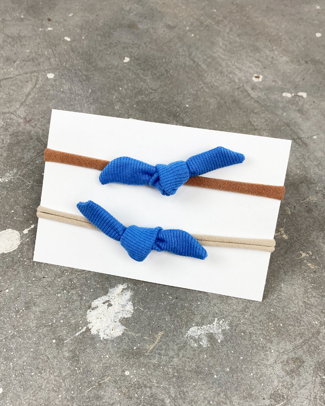 Mini Bow Headband – Organic Royal Blue Rib