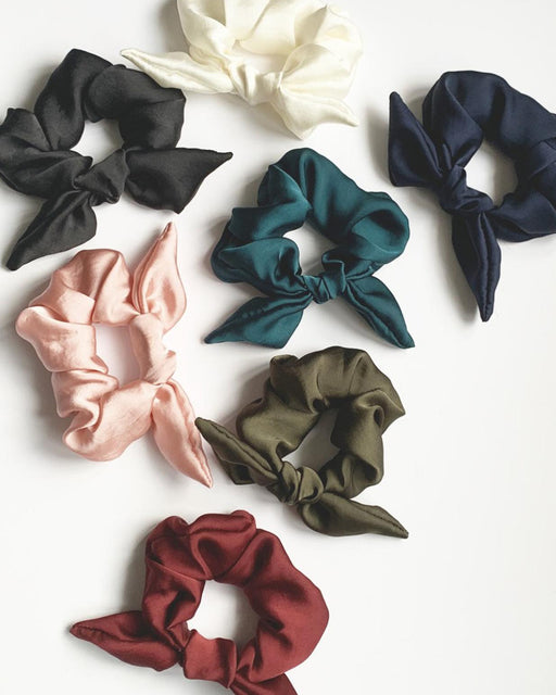 Silk Chiffon Knot Scrunchie – Assorted Colors