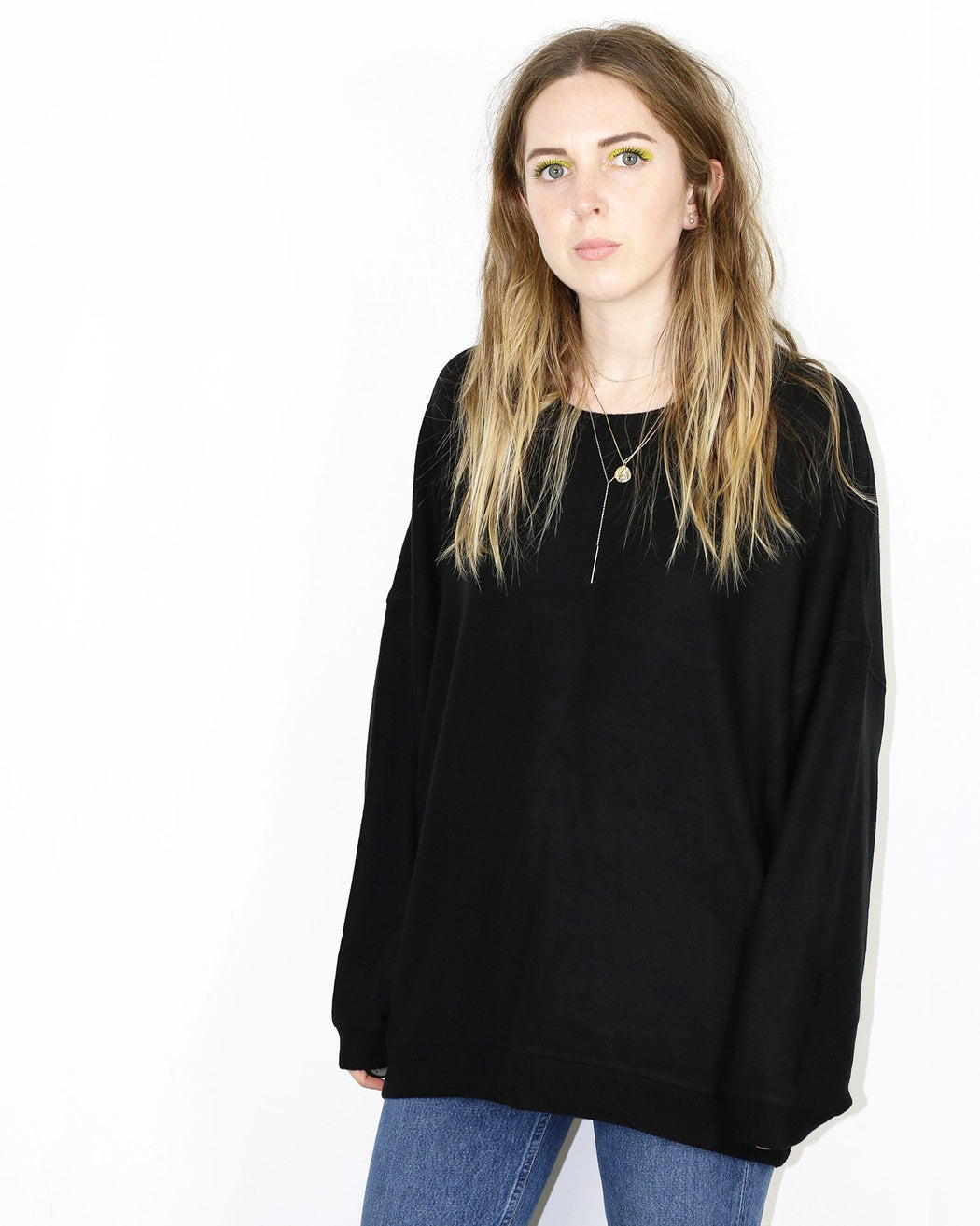 Beautiful People:Brushed Jersey Oversized Sweatshirt – Black,ANOMIE