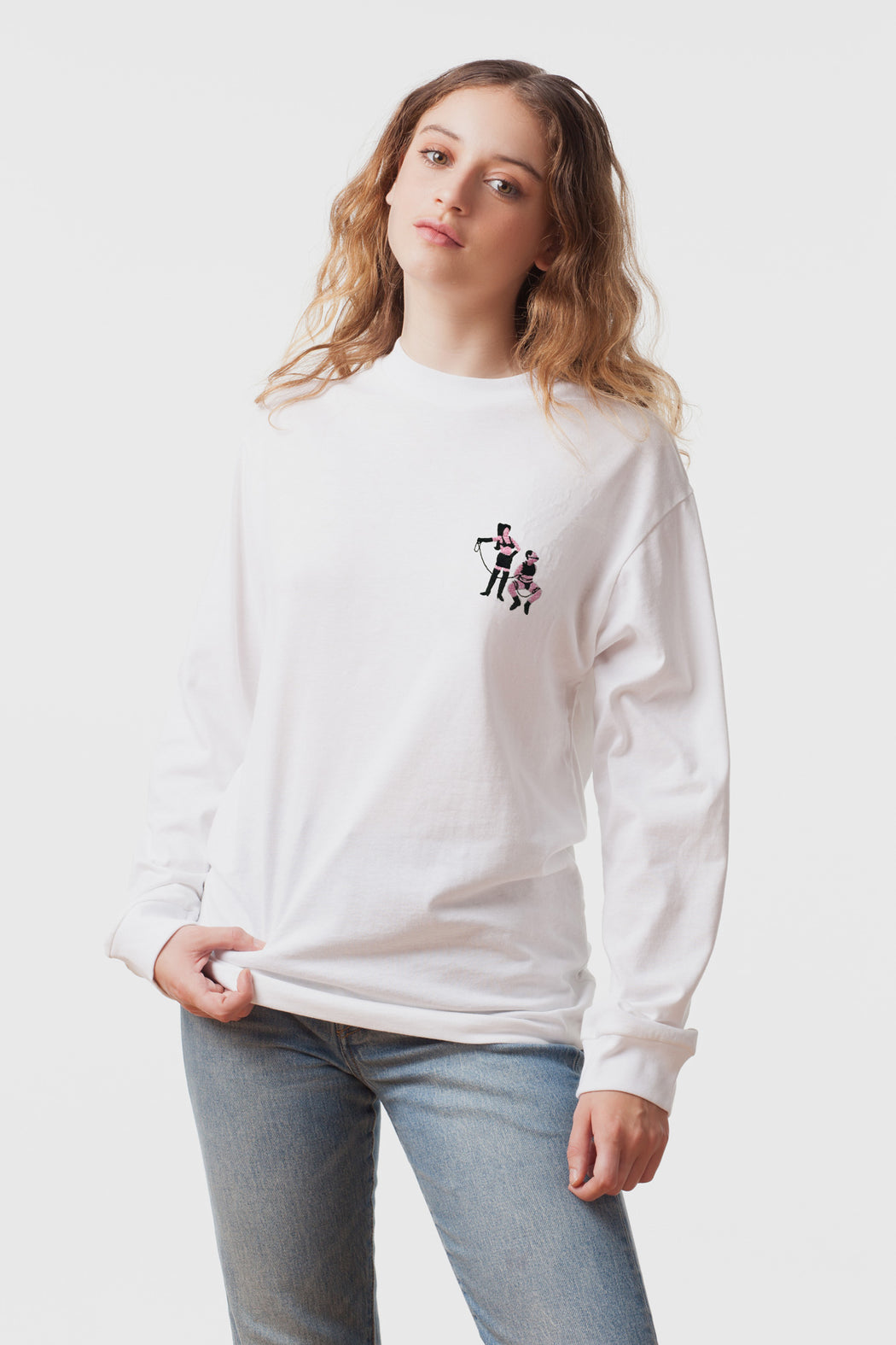 Carne Bollente:Tie Me If You Can – Embroidered Long Sleeve T-Shirt,ANOMIE