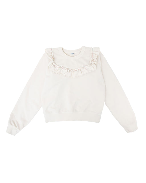 Charlotte Sweater – Ruffle Cream