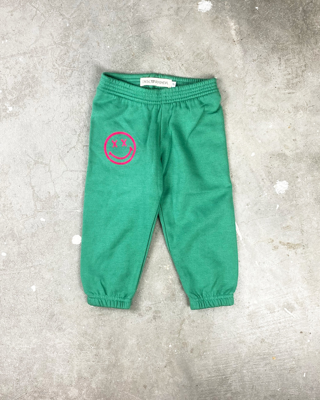 Smiley Sweatpants – Green + Pink