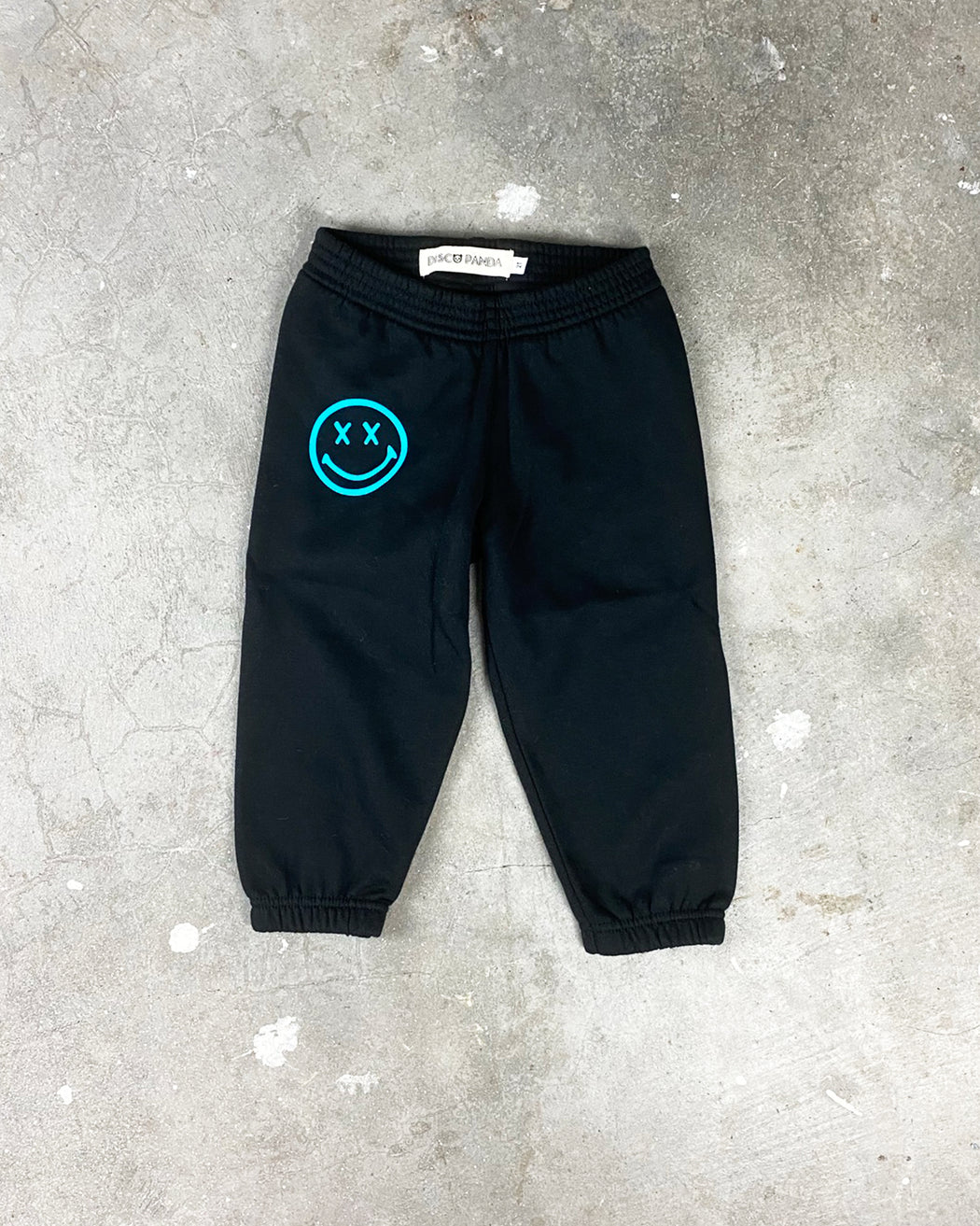 Smiley Sweatpants – Black + Blue