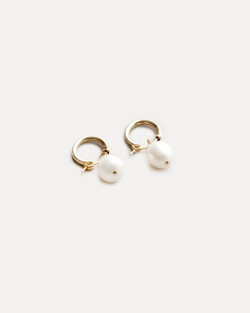 Wolf Circus:Small Pearl Hoops – Gold Plated,ANOMIE