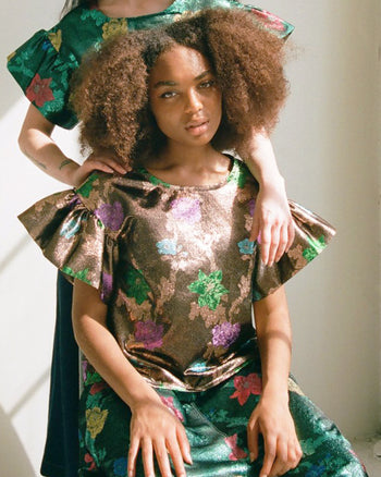 Eliza Faulkner:Raffi Top – Copper Jacquard,ANOMIE