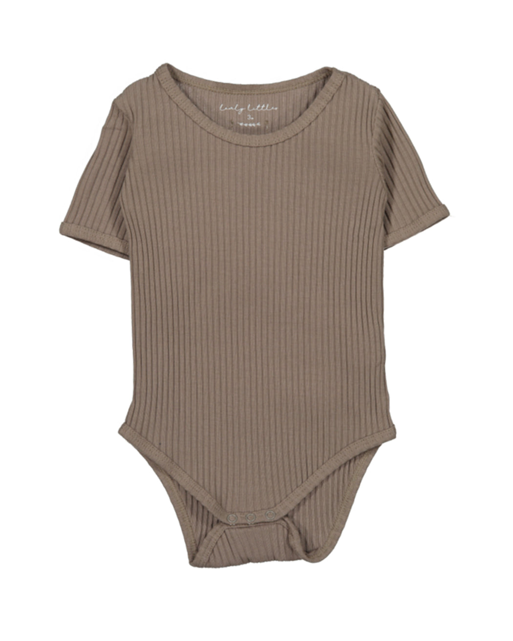 Ribbed Short Sleeve Onesie – Taupe
