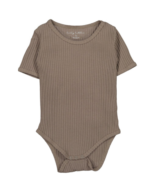 Ribbed Short Sleeve Onesie – Taupe