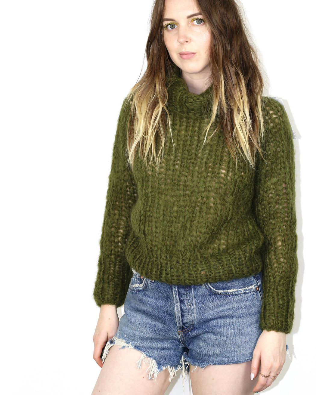 Maiami:Short Turtleneck Sweater,extra-small | SOLD OUT / moss green