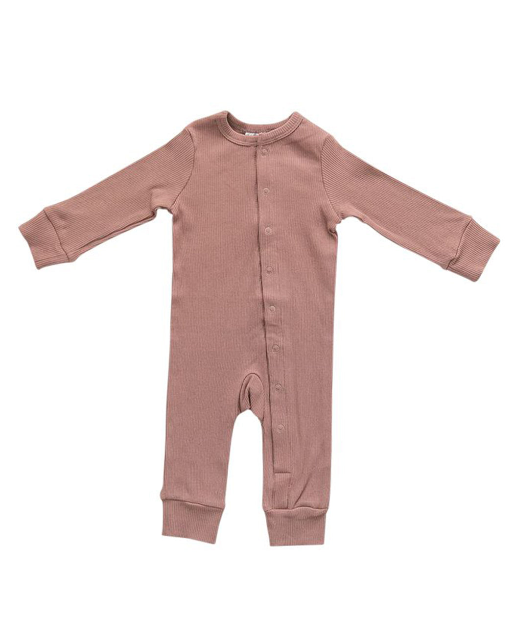 Ribbed Footless One Piece – Dusty Rose