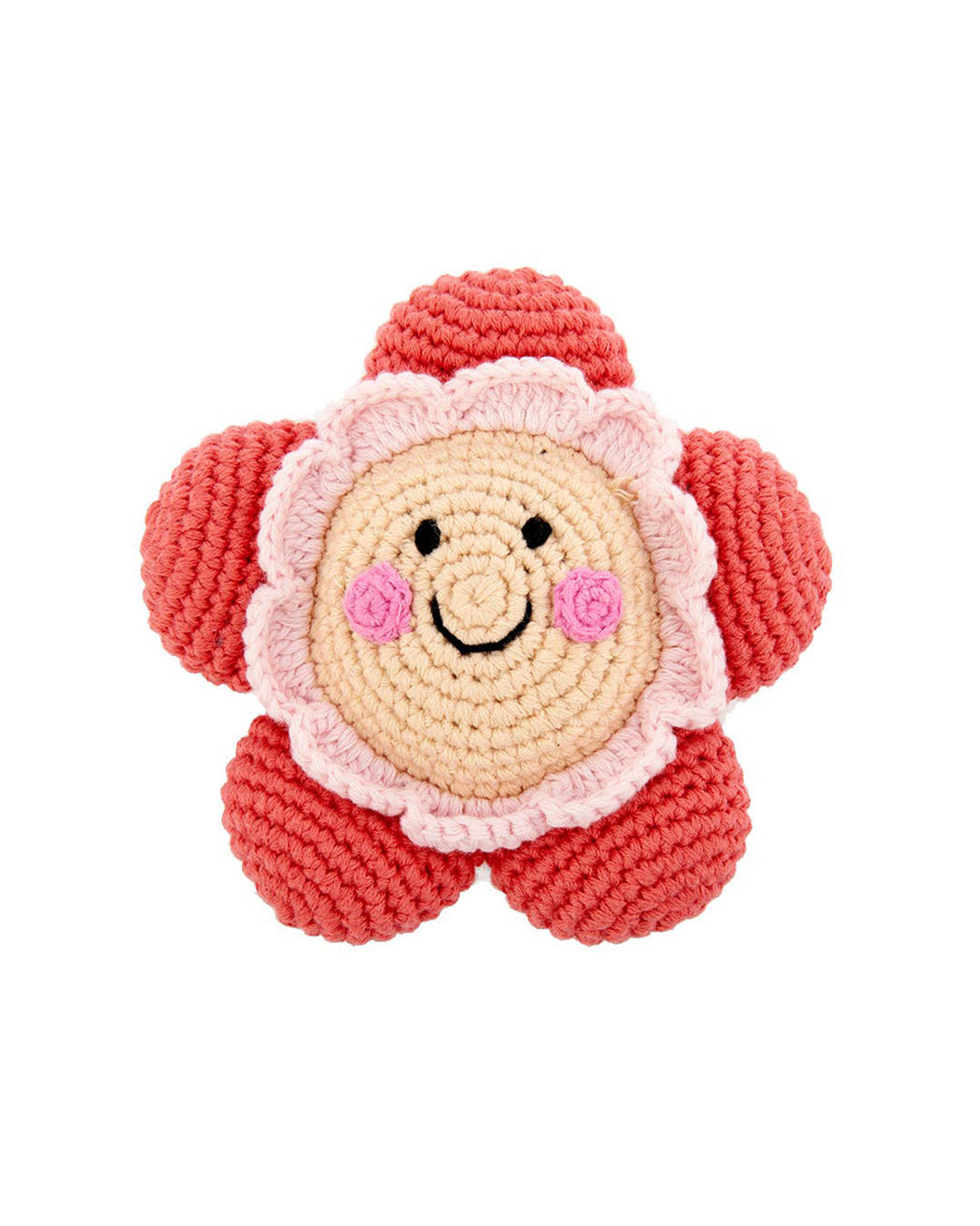 Friendly Flower Rattle – Coral