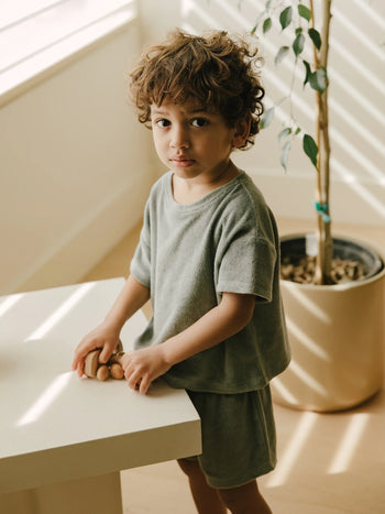 Terry Tee + Shorts Set – Sea Green