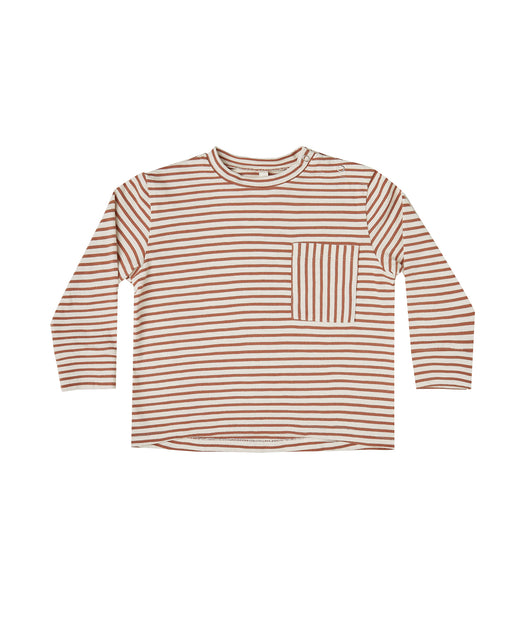 Striped Longsleeve Skater Tee – Amber Ivory Stripe