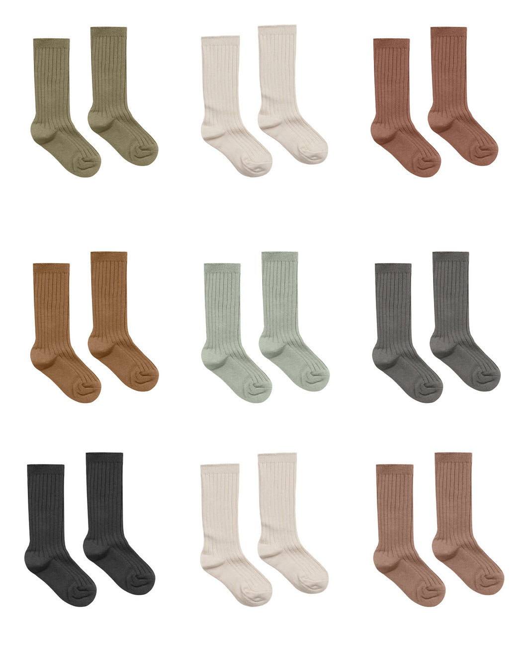 Solid Ribbed Socks – Set of Three