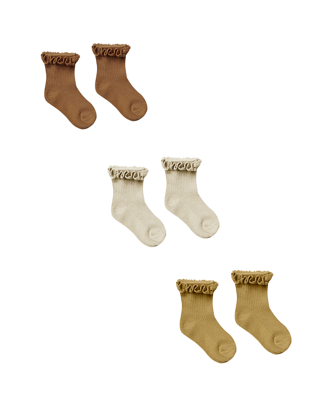 Ruffle Trim Socks – Set of Three