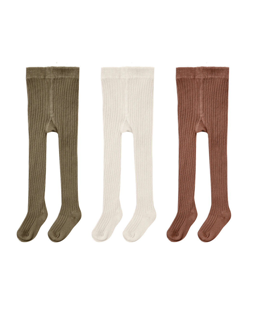 Solid Ribbed Tights – Assorted Sets of Three