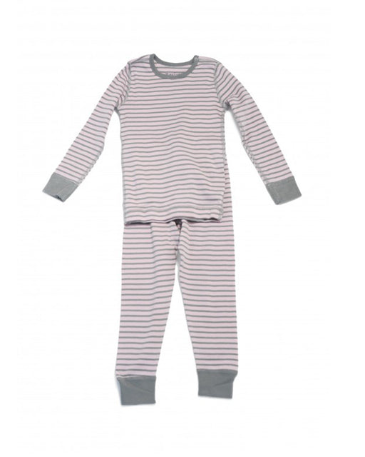 Long Sleeve Pajamas – Pink Gray Stripe