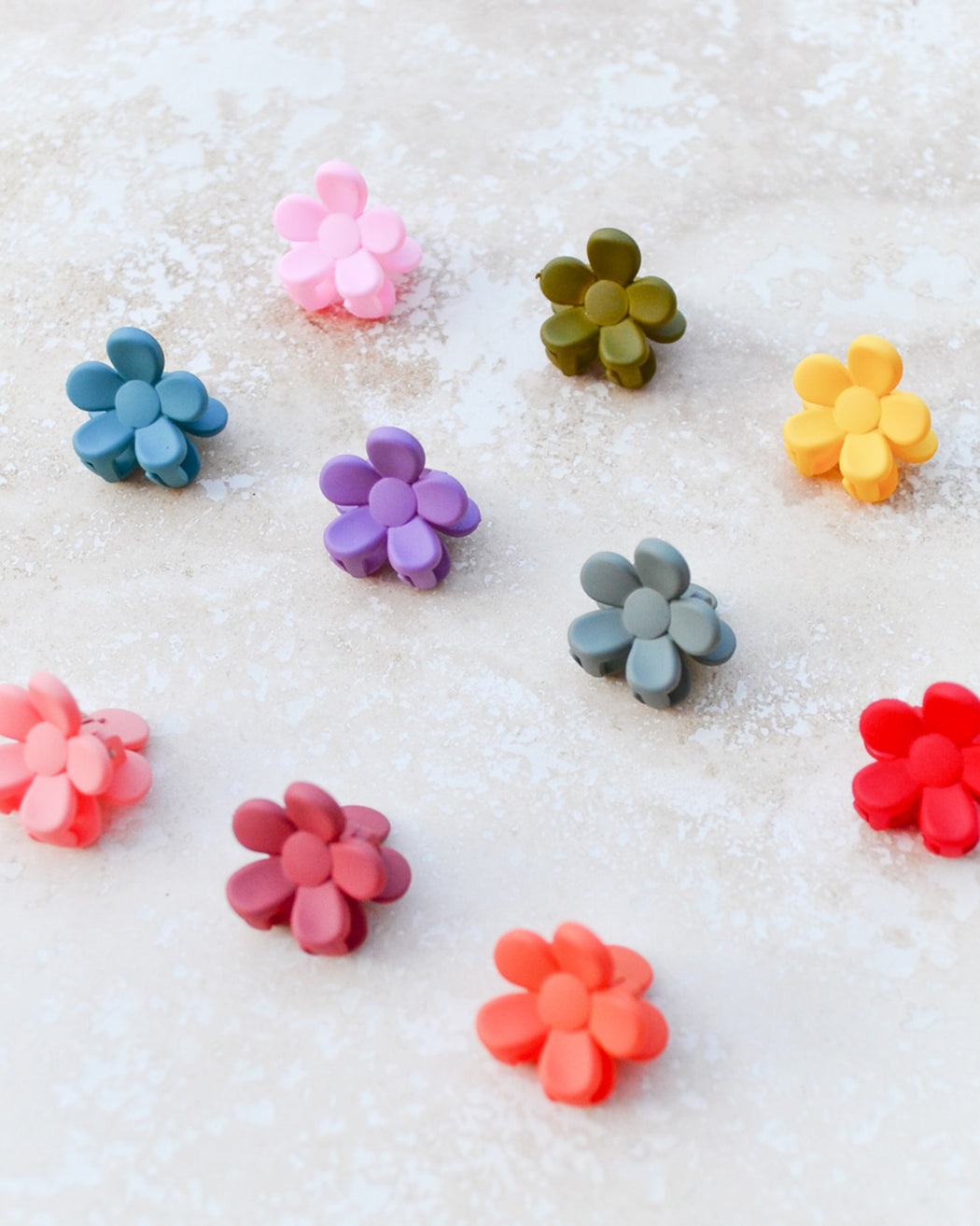 Mini Matte Flower Hair Clip – Assorted Colors