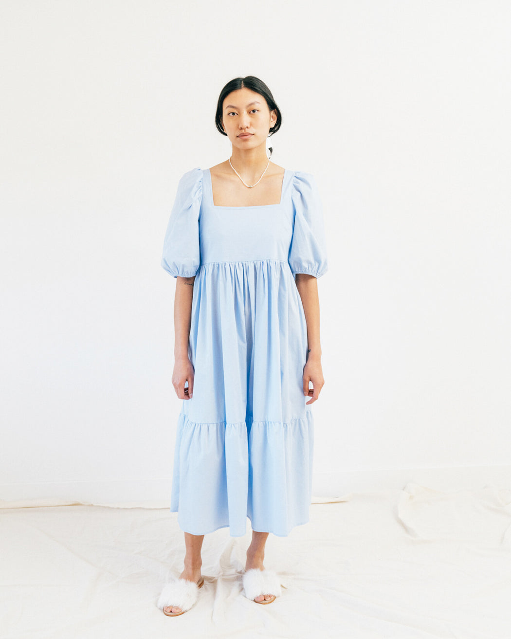 Serenity Puff Sleeve Dress – Sky Blue
