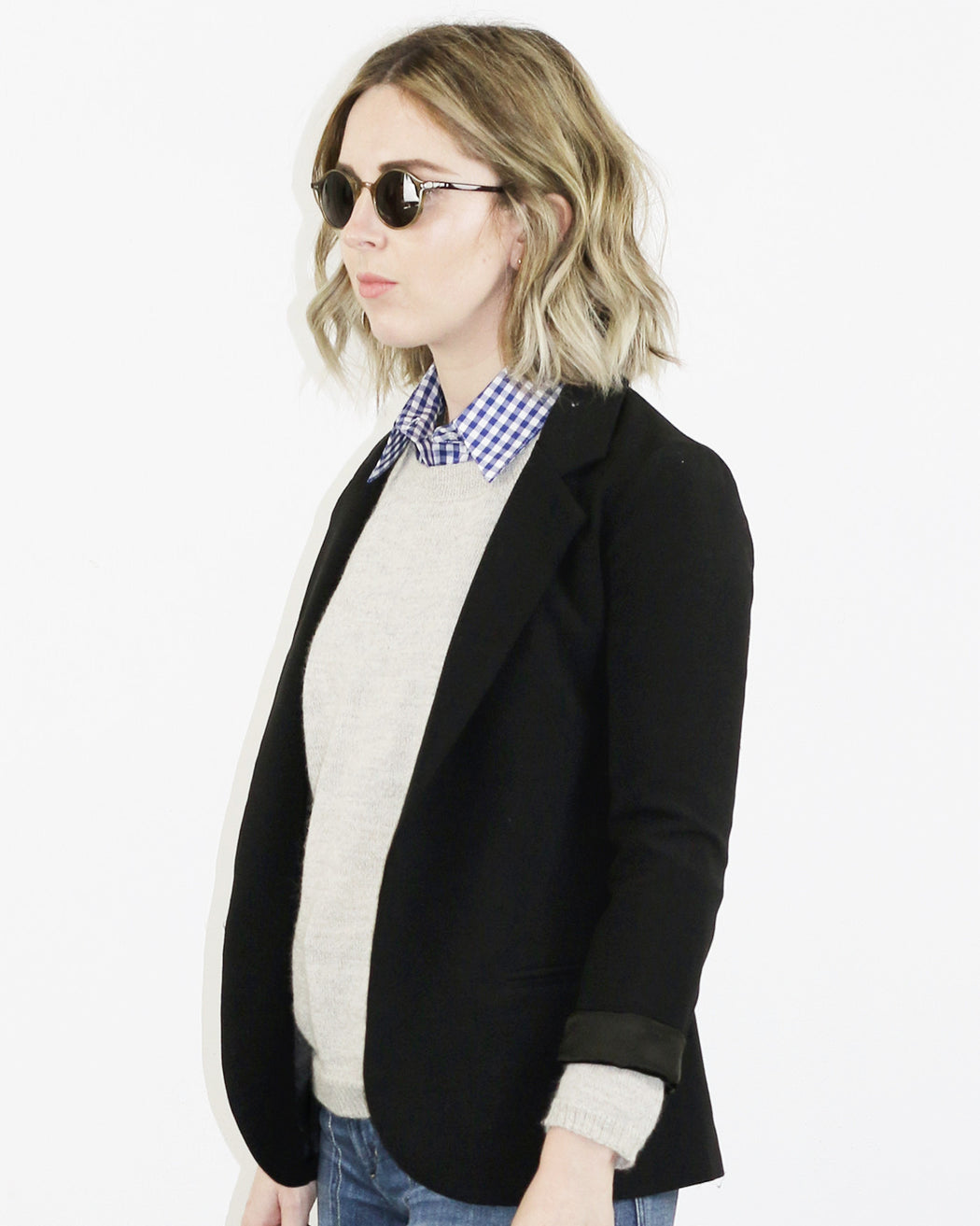 Le Cou:wakefield dickey // blue gingham,ANOMIE