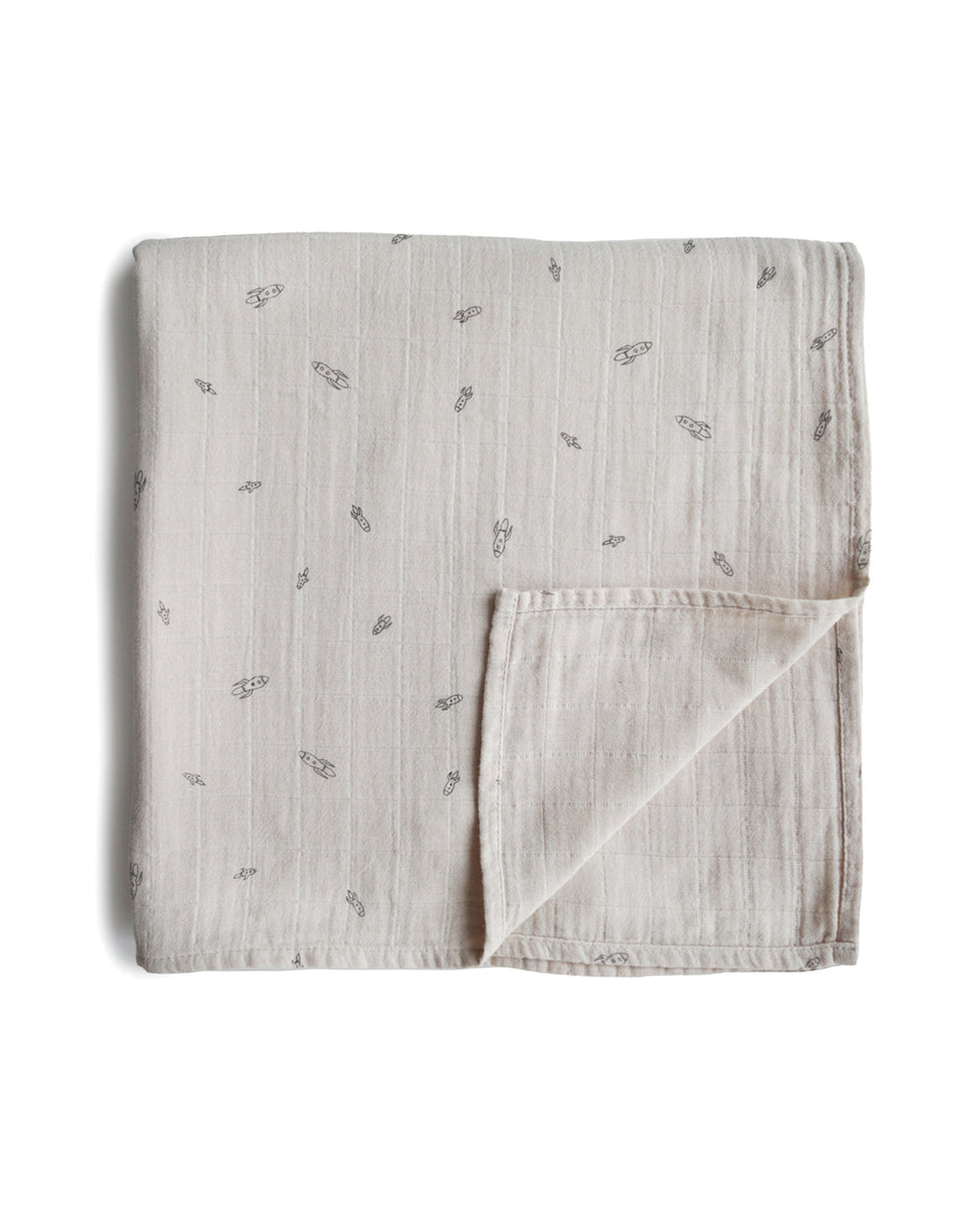 Organic Cotton Swaddle Blanket – Rocket Ship