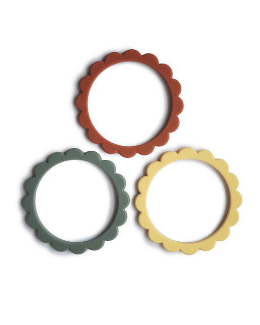 Flower Teething Bracelet 3-Pack – Sunshine + Dried Thyme + Clay