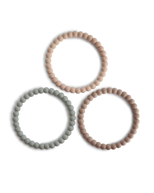 Pearl Teething Bracelet 3-Pack – Clary Sage + Tuscany + Desert Sand